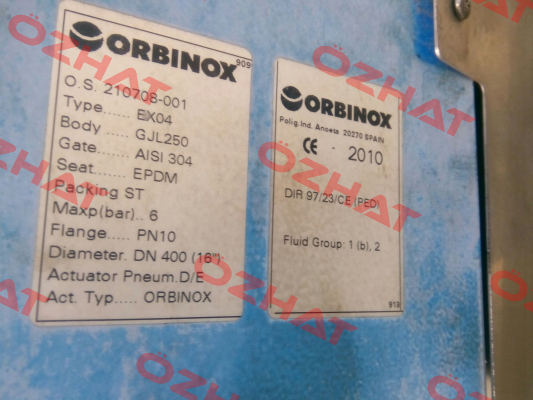 ORBINOX-Knife Gate Typ EXN Orbinox