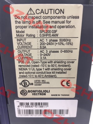 Typ SPL200 03 F Bonfiglioli