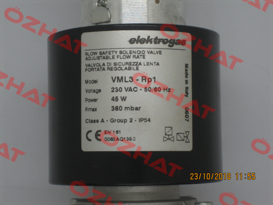 VML-3-RP1 - 230 VAC - 50/60 Hz - 360 mbar (stock) Elektrogas