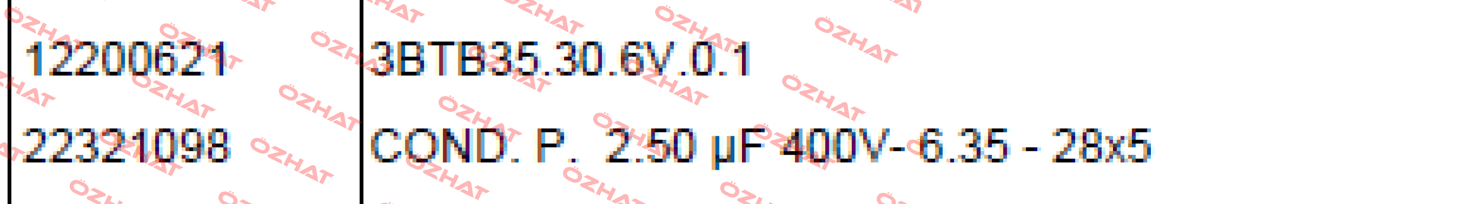 capacitor for  3BTB 35-30-6V-0 Elco