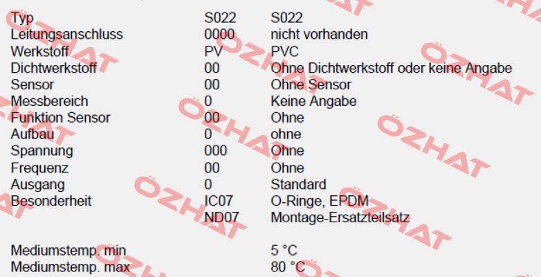 P/N: 00560854, Type: S022-0000-PV00-00-0-00-0-000/00-0 * IC07+ND07 Burkert