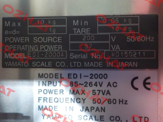 EDI-2000A, S/N:WD150211, YAMATO