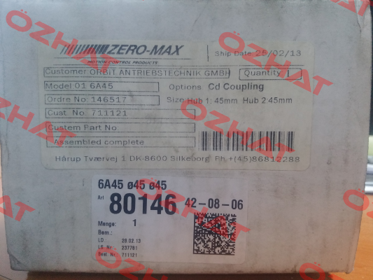100349( bolt & nut kit short 6A45 / 6P45) ZERO-MAX