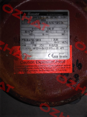 P/N: 188T9621 Type: BF50-34-C/DNFXD11M0D4 Bauer