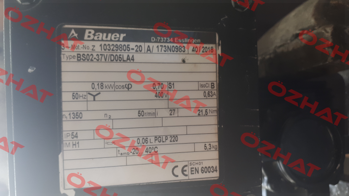 Type: BS02-37V/D05LA4 Bauer