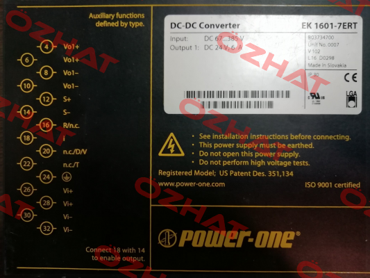 EK 1601-7ERT Bel Power Solutions