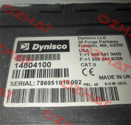 14804100; sn: 786051010 002 Dynisco