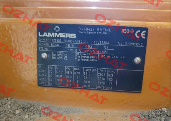 P/N:0210211000131102500A; Type:1TZ9503-2DA63-4AB4 Lammers