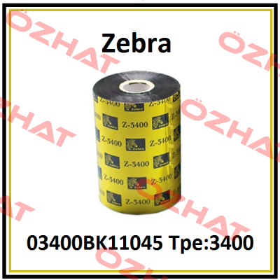 PN:03400BK11045 Tpe:3400 Zebra