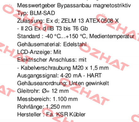 FFG -BP.20H3OD-DTK48-1100 (10158833) Ksr Kuebler