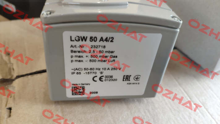 LGW 3 A4/2 AG-G3-MS9-V0-VS3 ST-SER 1P + CABLE SOCKET 3-PIN + PE GREY Dungs