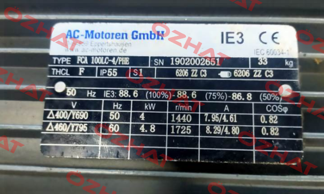 FCA 100 LC-4 / PHE - B5 400 /690 AC Motoren