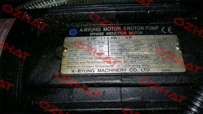 2 HP (1.5KW) 4P A-Ryung