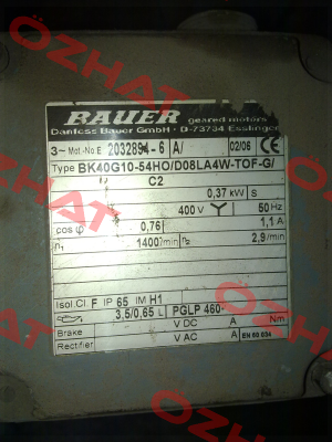 Type:BK40G10-54HO/D08LA4W-TOF-G Bauer