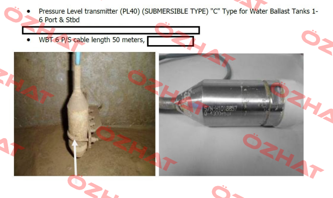 PL40 / (SUBMERSIBLE TYPE)) "C" Type // CABLE LENGTH : 50 METERS  HANLA LEVEL