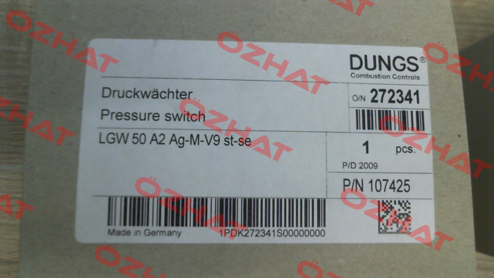 P/N: 272341,  Type: LGW 50 A2 Ag-M-V9 st-se 1P Dungs