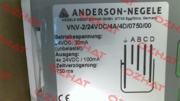 VNV-2/24VDC/4A/4D/0750/00 Anderson-Negele