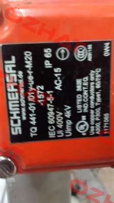 P/N: 101171065 Type: TQ 441-01/01 Y-ue-f-M20-1572 Schmersal