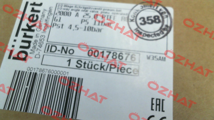 P/N: 00178676, Type: 2000 Burkert