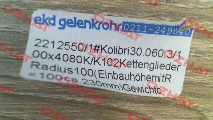 30.060.3/100 x4080 K/K Ekd Gelenkrohr