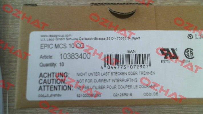 10383400 / 20EPIC MCS 10 CG (pack x10) Lapp Kabel