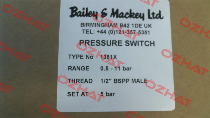 Type 1381X (04 86596 025) Bailey & Mackey