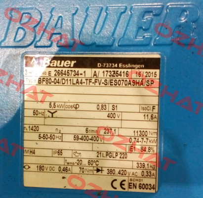 BF80-04/DHE13MA4-TF-FV-K/ES070A8HA/HT1-SP Bauer