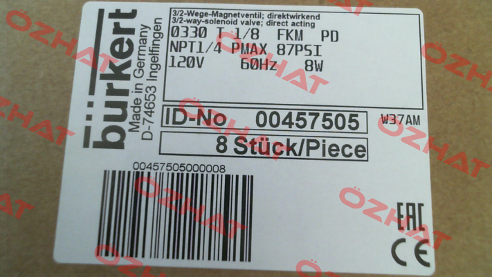 p/n: 00457505, Type: 0330 Burkert