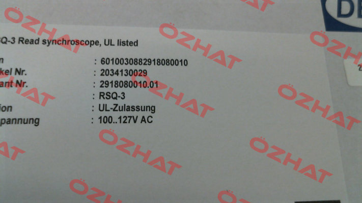 RSQ-3 (Variante : 2918080010.01) Deif