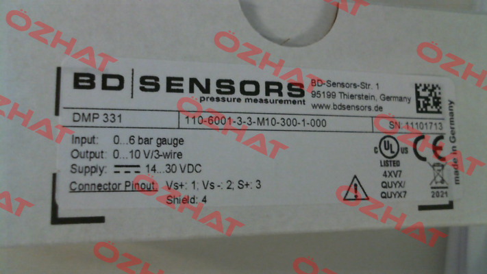 DMP 331 (110-6001-3-3-M10-300-1-000) Bd Sensors