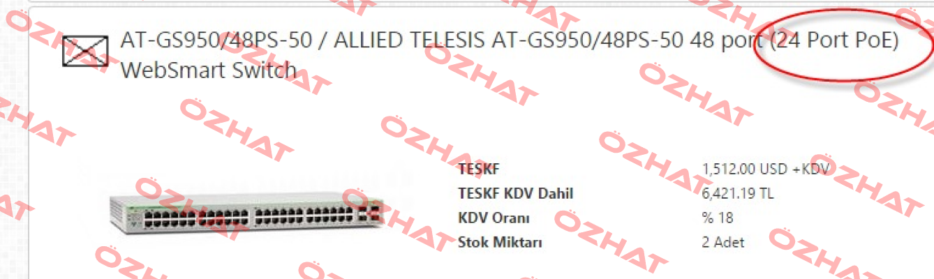 AT-GS950/48PS-50 Allied Telesis