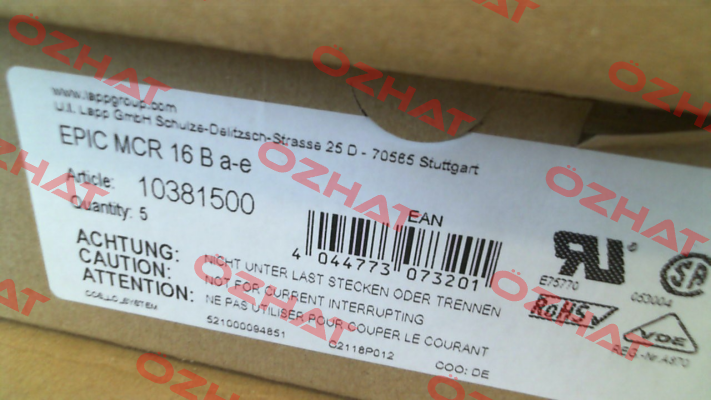 10381500 / EPIC MCR 16 B A-E Lapp Kabel