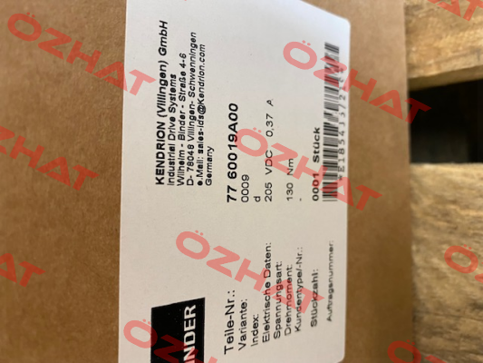 77 60019A00-0009 Binder