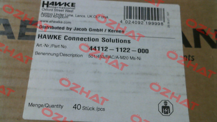 501/453/RAC/A/M20/NP Hawke