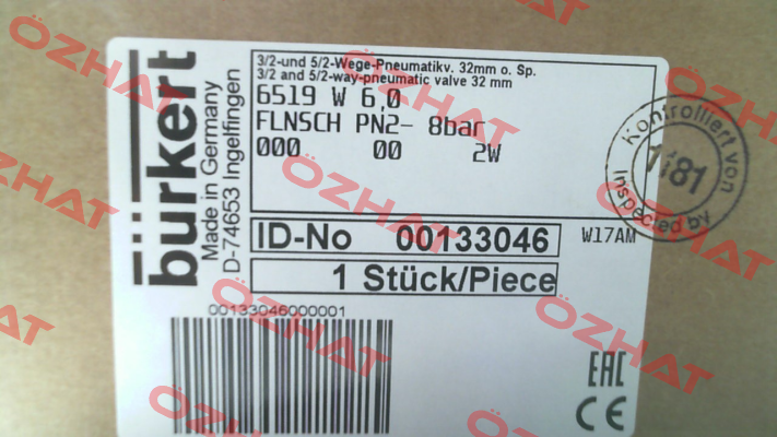 p/n: 00133046, Type: 6519 Burkert