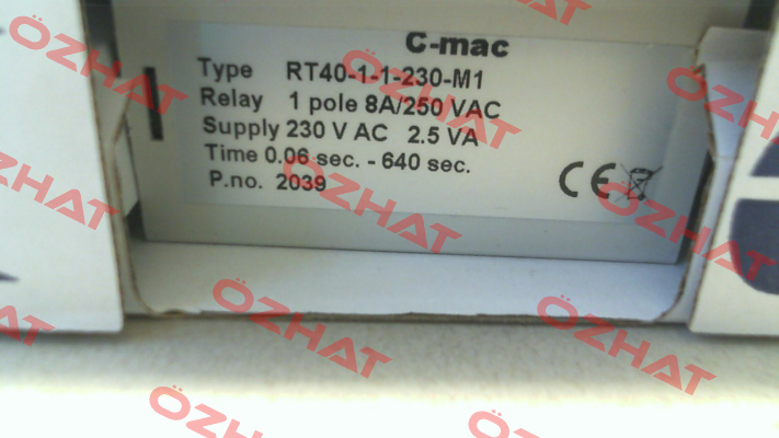P/N: 021-00151, Type: RT40-1-1-230-M1 C-mac (Comadan)