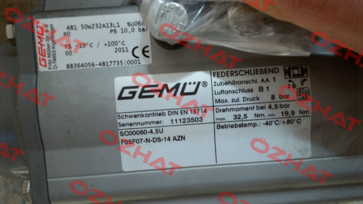 SC0060U4/5 F05F07NS14A   Gemü