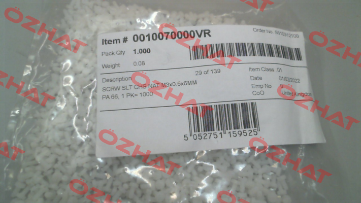 0010070000VR Essentra Components