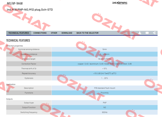 AK1/AP-1H4W Micro Detectors / Diell (now Datasensing)