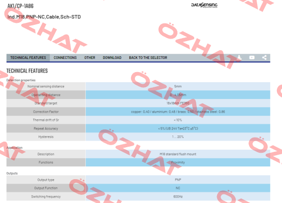 AK1/CP-1A86 Micro Detectors / Diell (now Datasensing)
