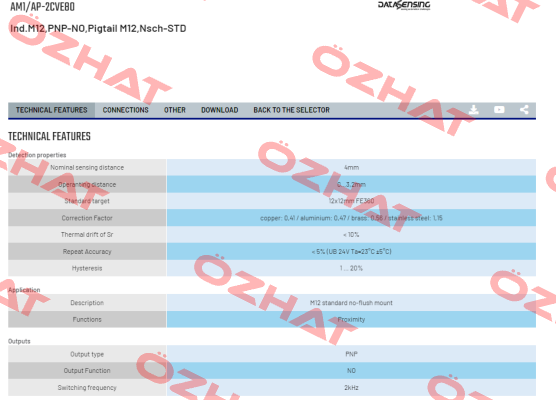 AM1/AP-2CVE80 Micro Detectors / Diell (now Datasensing)
