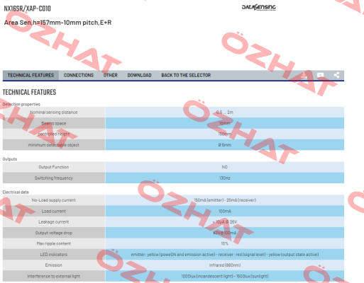 NX16SR/XAP-C010 Micro Detectors / Diell (now Datasensing)