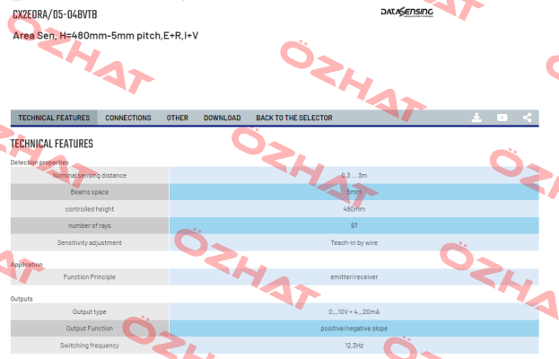 CX2E0RA/05-048VTB Micro Detectors / Diell (now Datasensing)
