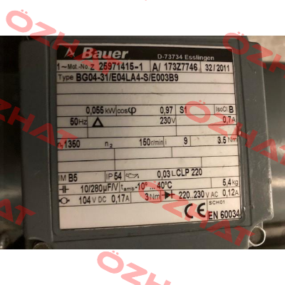 BG04-31/E04LA4-S/E003B9 Bauer