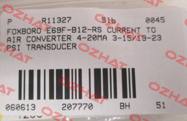 E69F-B12-RS out of production Foxboro