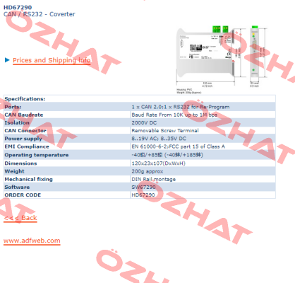 HD67290  CAN / RS232 ADFweb