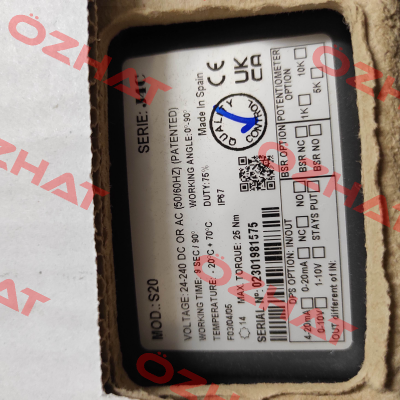 P/N: S4C010109, Type: J4C-S20 J+J Automation