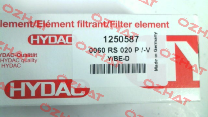 P/N: 1250587, Type: 0060 RS 020 P /-V Hydac