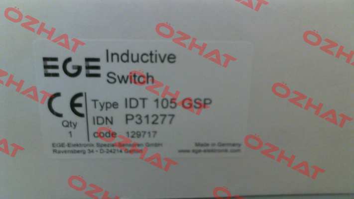p/n: P31277, Type: IDT 105 GSP Ege