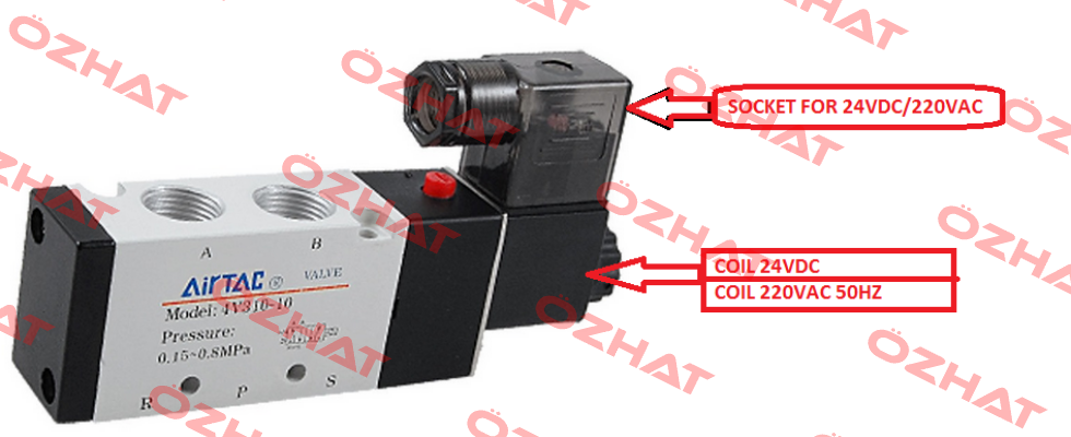 COIL 24VDC FOR 4V310-10 + SOCKET   Airtac